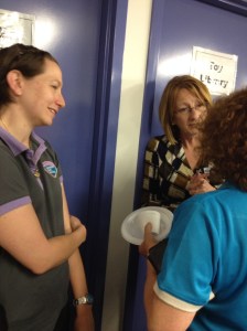 Meeting organiser Jan Langtry chatting with delegates